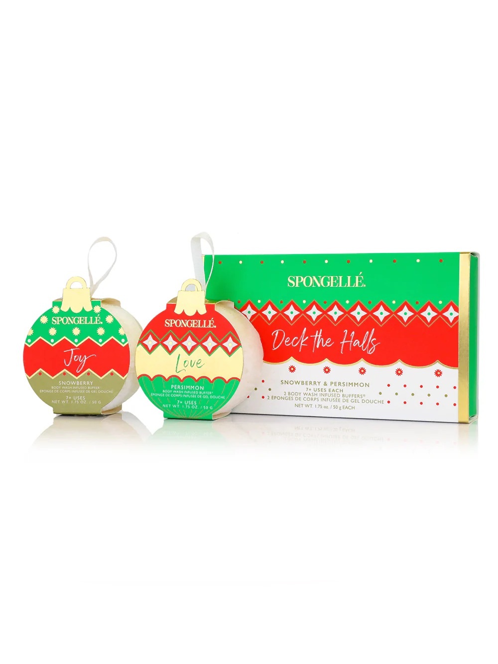 Spongelle Deck the Halls Snowberry & Persimmon Infused Body Buffers